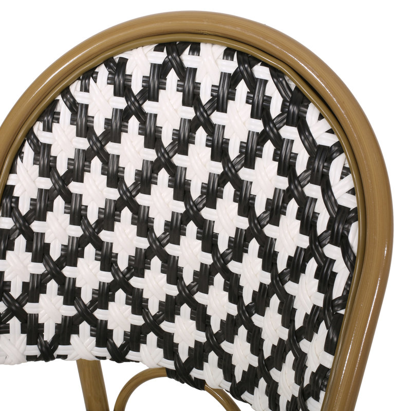 Chaise d'appoint de patio, Noir / blanc