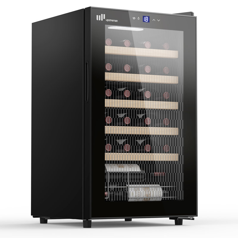 24 Bottle Wine Cooler Refrigerator, Compact Small Built-in or Freestanding Wine Fridge