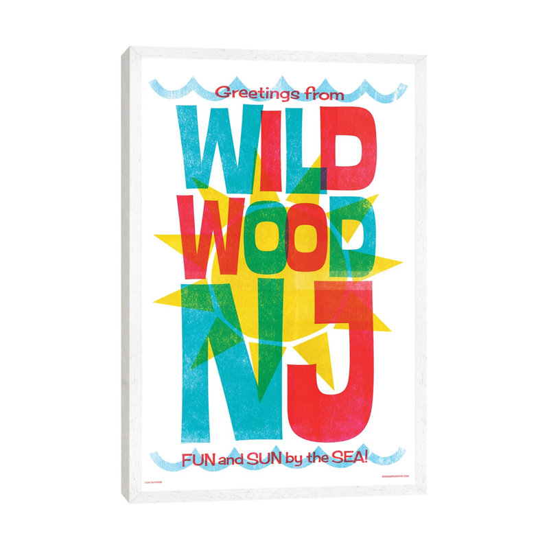 Wildwood New Jersey Travel by Jim Zahniser - Print on Canvas, White Framed, 66.04cm H x 45.72cm W x 3.81cm D