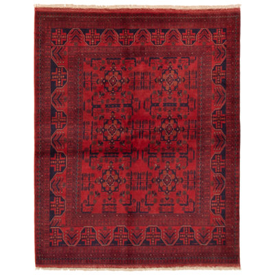 Lolamae One-of-a-Kind 5'1" X 6'4" New Age Wool Area Rug in Dark Red