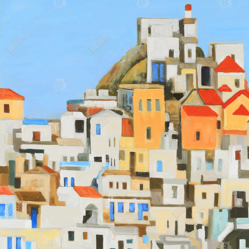 Petites maisons en Grèce - Toile | Reproductions d'art uniques