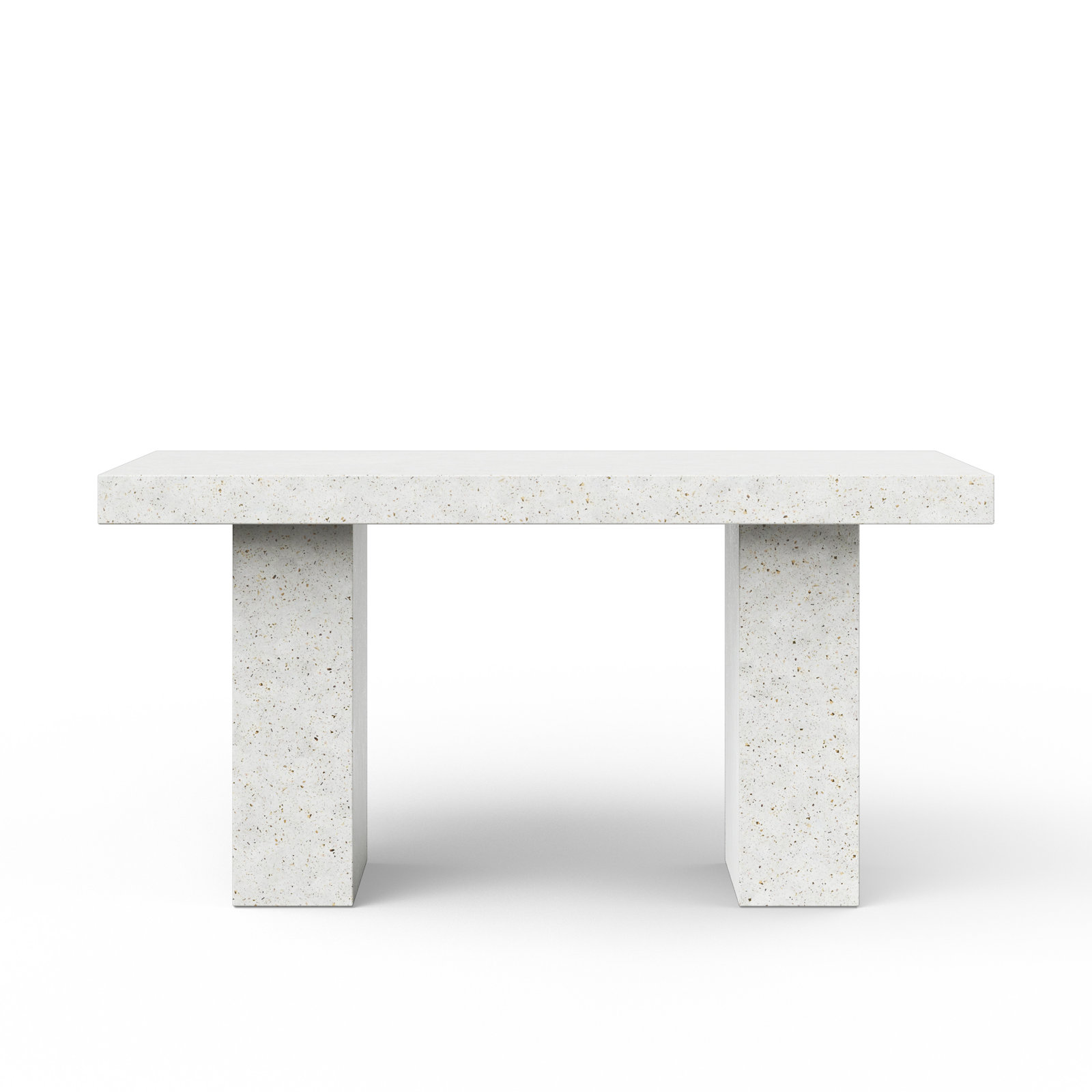 Kareen Pedestal Dining Table, Counter Table (36.25" Height), 70.75" L x 35.5" W, Ivory Terrazo