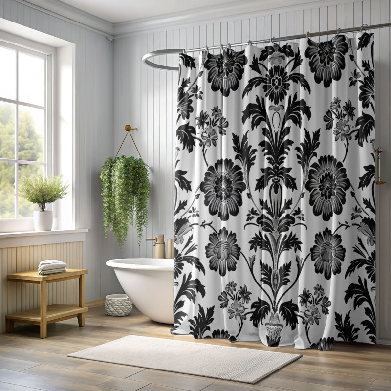 Timeless Designs - Rideau de douche standard 1 pièce, H 74 po x l 71 po