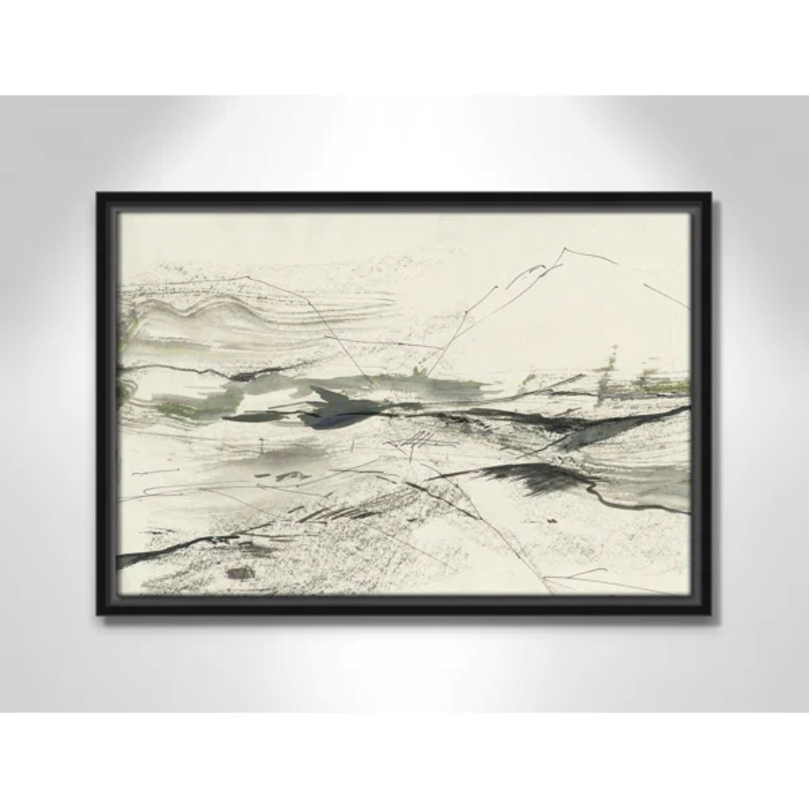 Green Sketches Print by PI Studio, 13.5" H x 19.5" W x 2" D, Black Floater Framed, No Mat