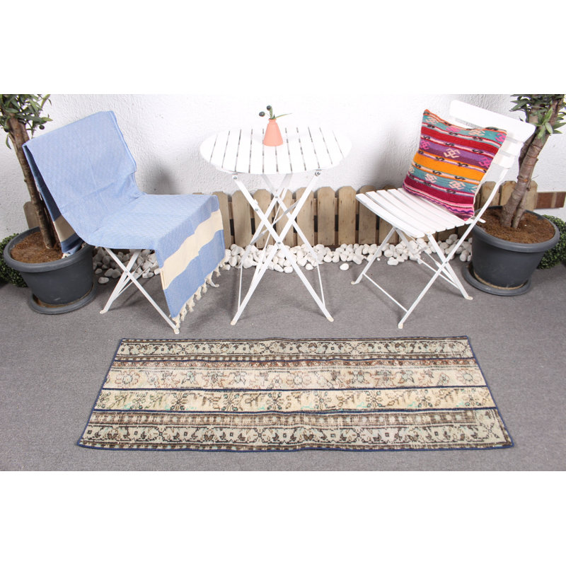 Turkish Anatolian Patchwork Rug - Vintage Small Kitchen Mat or Cute Oushak Rug