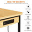 Établi à hauteur réglable 48 po, capacité de charge de 2 000 lb, banc de travail en bois robuste avec roulettes, panneau perforé, prise de courant CA / USB, crochets, tablette-477310717