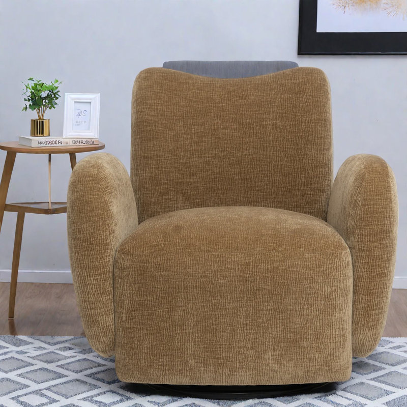 Chaises d'appoint pivotantes, salon compact en chenille