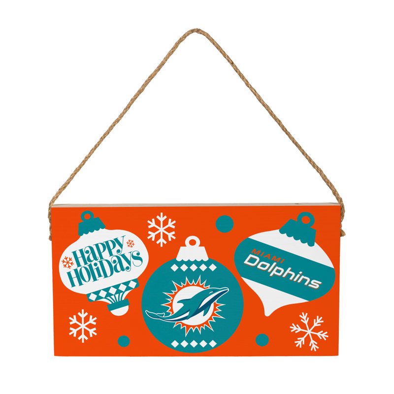 Plaque murale en bois 6 x 11 Miami Dolphins
