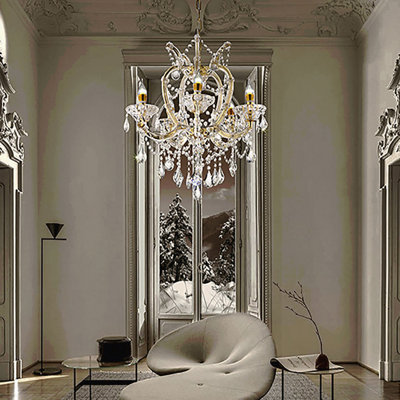 22"In Bella Petite Gold Crystal 5-Led Light Chandelier