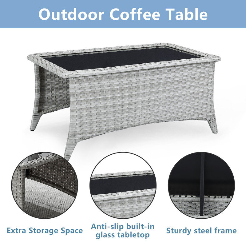 Tonry Rectangular Metal Outdoor Coffee Table , 27.9'' in. W 46.6'' in. D