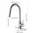 Kitchen Faucet With Pull Down In Stainless Steel, Brushed Nickel Embellished, 360 Rotatable Nozzle, Two Water Output Modes, Easy Temperature & Flow Management Pull-Down , Steel , Rotating Dual-1102239279