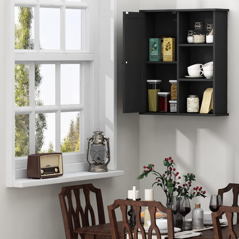 Nathanal Bathroom Wall Cabinet, Matte Black