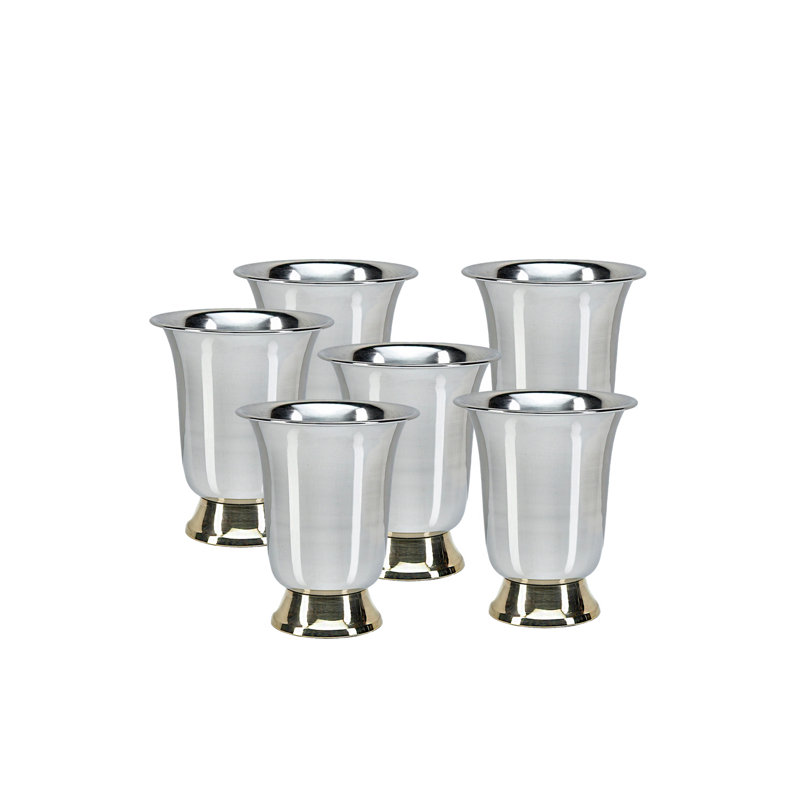 Vase Rosep Park de 5 po en argent et or Rosdorf Park, décoration de bureau polyvalente, centre de table floral exquis pour mariage, événement, fête, maison, bureau, table de salle à manger, table basse, porte-stylo, paquet de 12