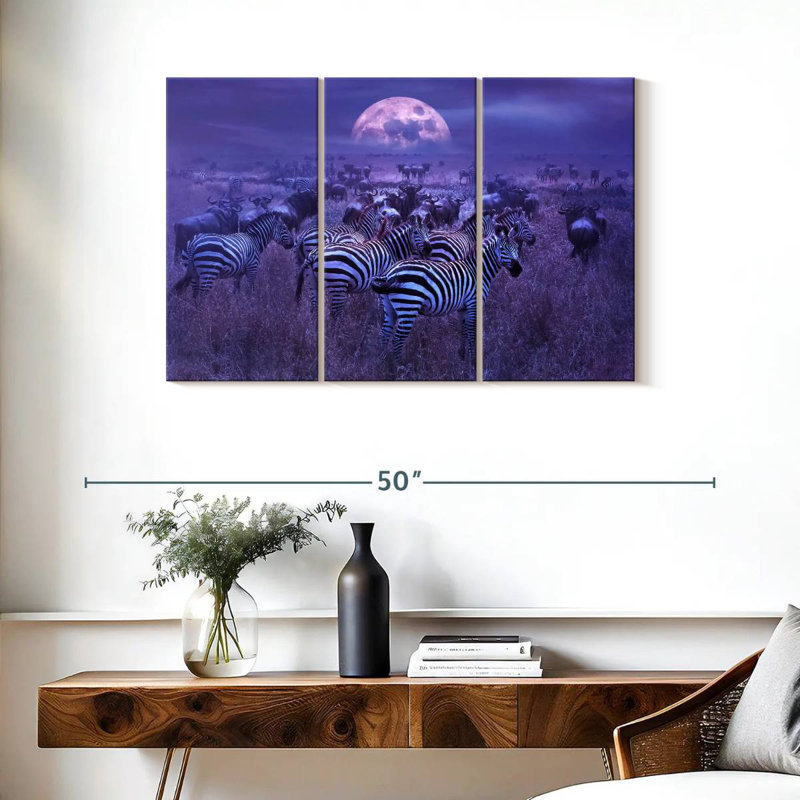 Lunar Zebras, 24" H x 38" W