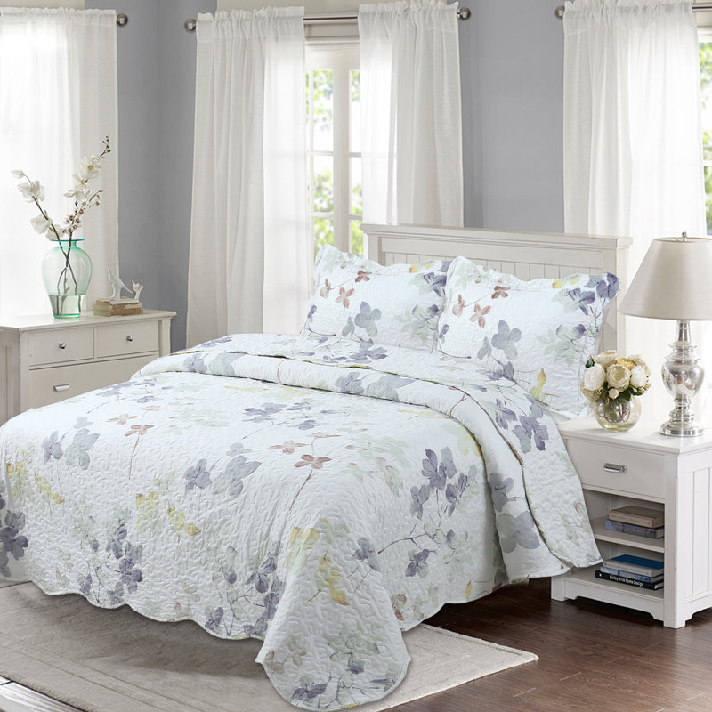 Ensemble de courtepointe 3 pièces Marina, Courtepointe grand + 2 couvre-oreillers standard