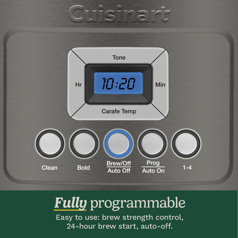 Cuisinart 14-Cup Programmable Coffeemaker with Glass Carafe, Fully Automatic for Brew Strength Control & 1-4 Cup Setting