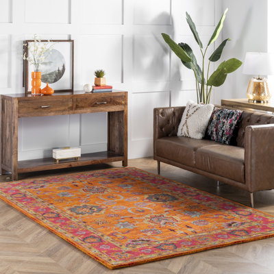 Tapis orange vibrant Élégance Adileh
