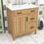 Meuble-lavabo en bois avec 2 tiroirs à fermeture en douceur, portes et tablette réglable