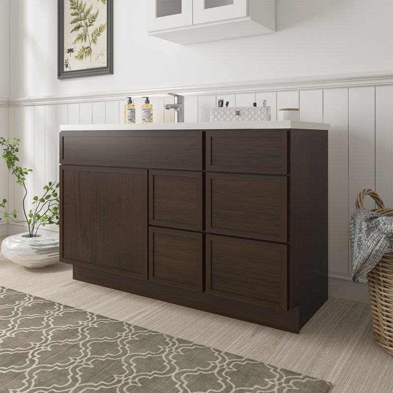 Base de meuble-lavabo simple 51 po seulement, Brun