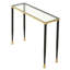 Large console moderne en verre glamour de 39,76 po avec bordure cannelée en métal Sorem et plateau en verre trempé Sorel