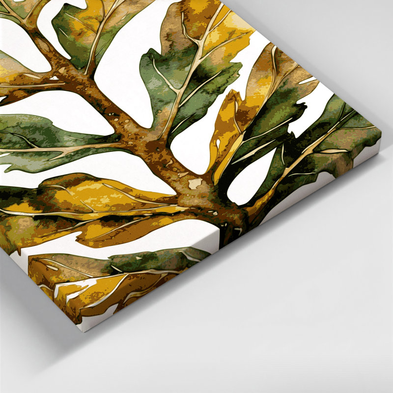 "Watercolor Botanical 52", art mural sur toile brune, H 20 po x l 30 po