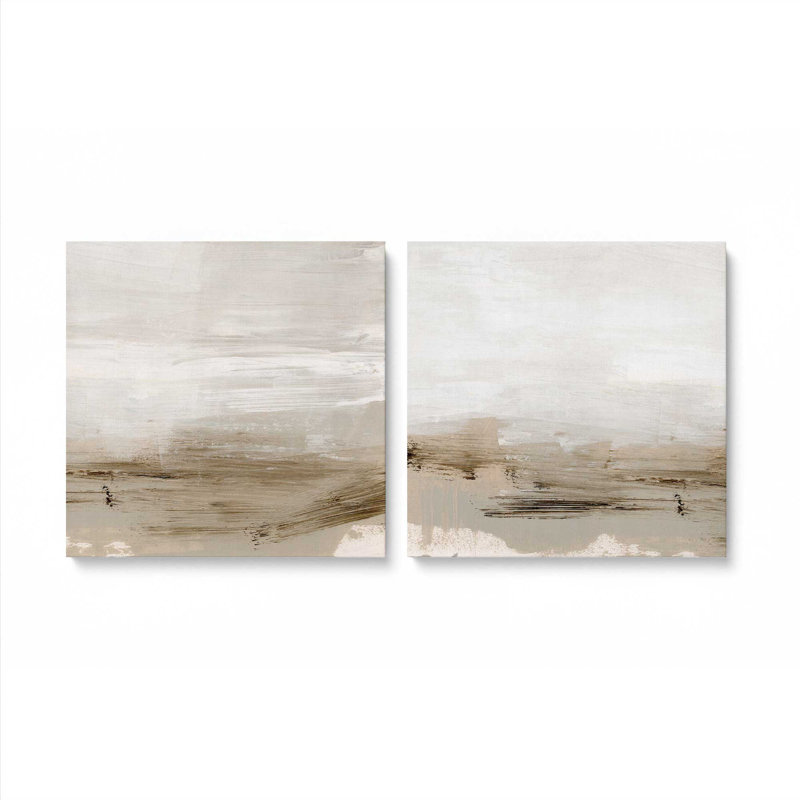 Subtle Earthlines Set of 2 Wrapped Canvas Print, 32" x 32"