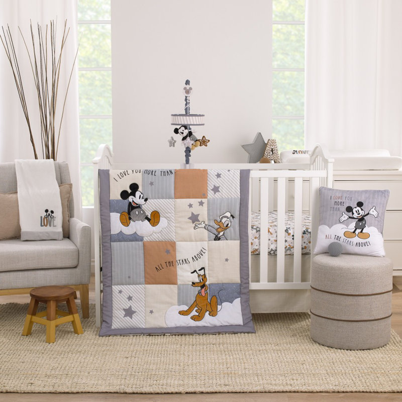 Drap-housse pour lit de bébé Disney Mickey Mouse
