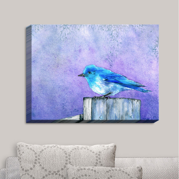 Bluebird Bliss On Canvas by Brazen Design Studio Print