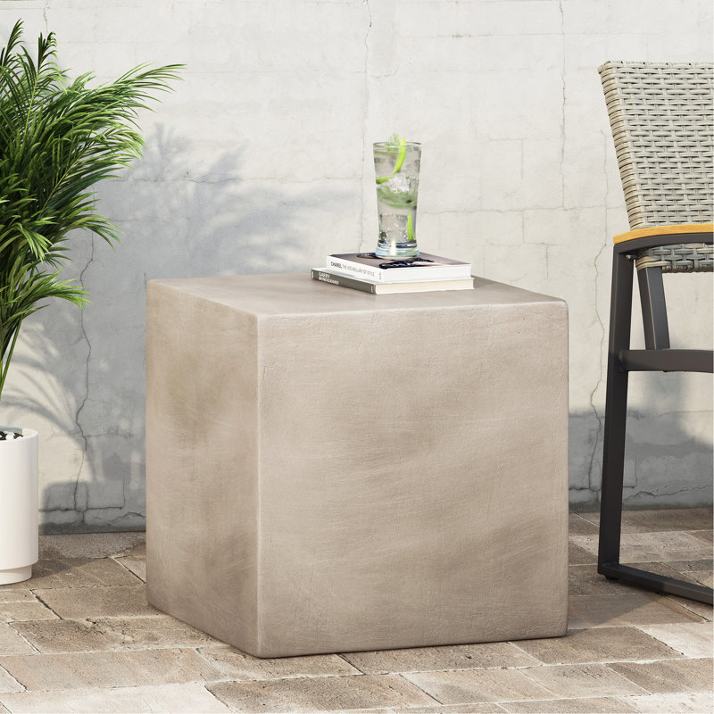 Table d'appoint d'extérieur Mgo, gris clair