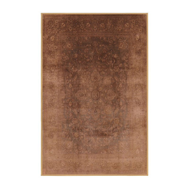 Tapis brun à motif oriental, Rectangle 8 pi x 10 pi