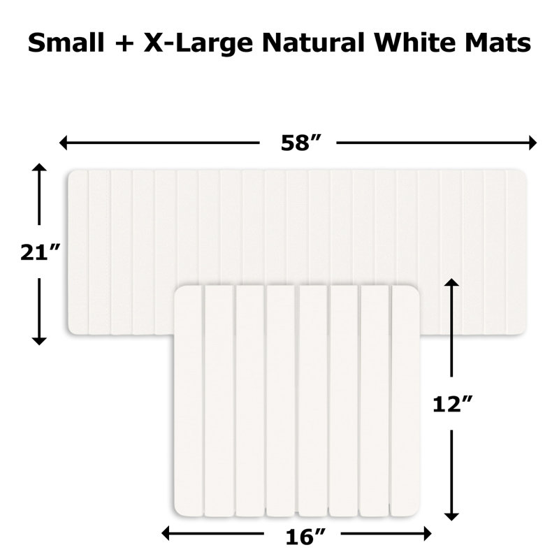 Ensemble de tapis de cuisine à séchage rapide Diatomite, Natural White