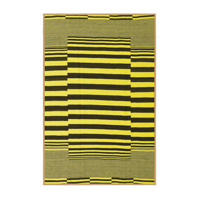 Tapis contemporains jaunes lavables à la machine 2788