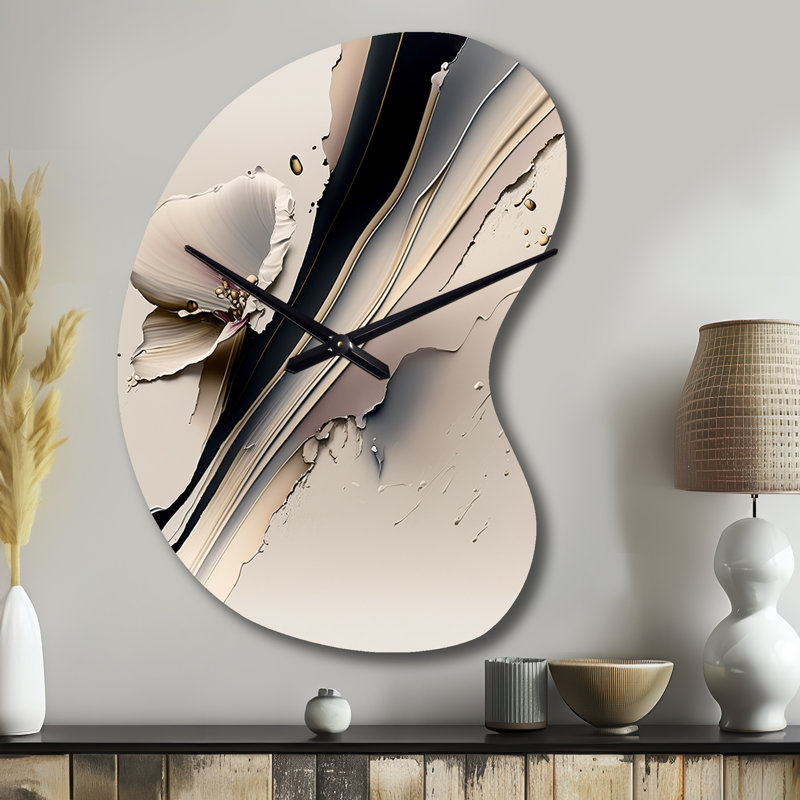 Horloge murale asymétrique en métal orchidée hypertexte IV - Templeoche, Petit