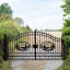 14 ft. W Steel Dual Swing Driveway Gate - DEER Style