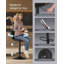 Swivel Upholstered Adjustable Height Counter Stool with Metal Frame-1163992561