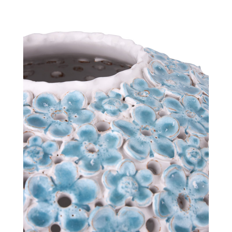 Daisy Blue Ceramic Table Vase, Large