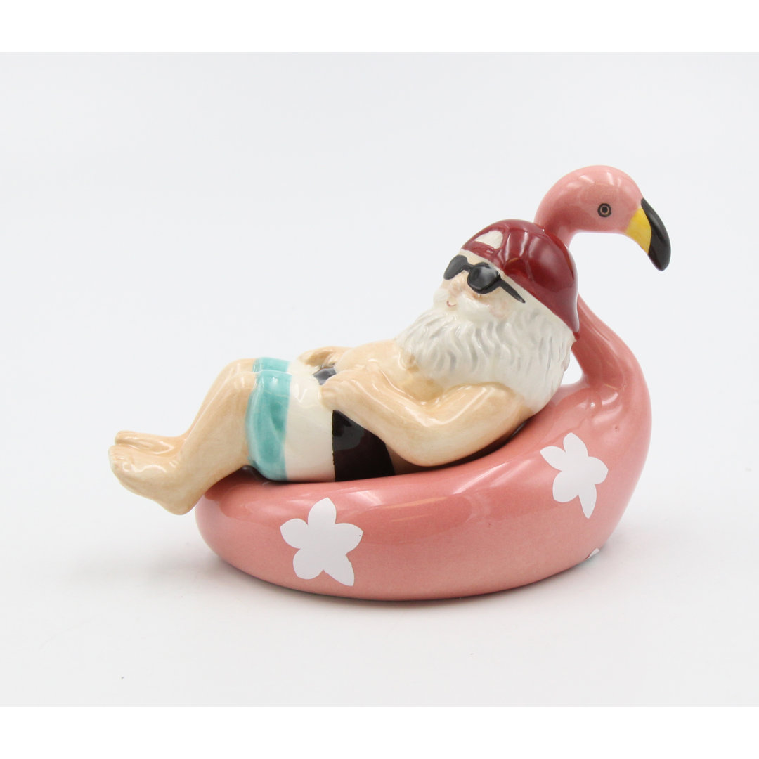 Santa Relaxing On Flamingo Salt and Pepper Shaker Set Cosmos Gifts