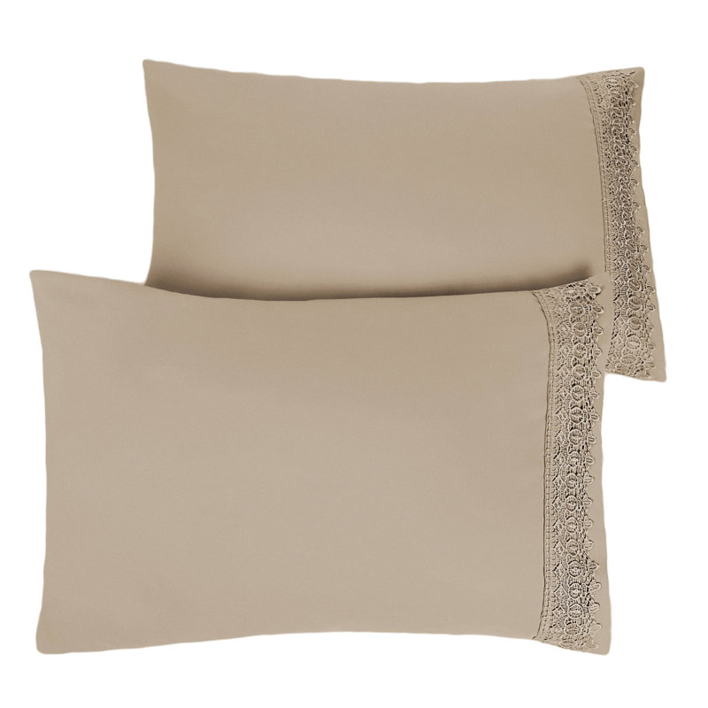 Deux taies d'oreiller en microfibre Eldon par Southshore Fine Linens, Très grand, Taupe