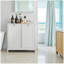 Panier à linge incliné avec panier amovible, panier à linge caché, armoire de rangement pour panier de salle de bain, organisateur de maison autoportant, blanc