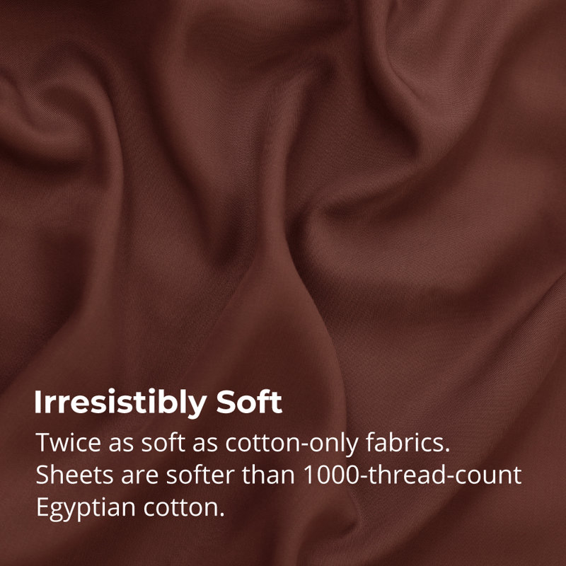 Cariloha Aloha Soft 4-Piece Sheet Set | Viscose Material | Allergy Resistant, Thermal-Regulating & Extra Soft, Maroon Sunset