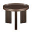 Table de bout Lakita Blond ultrabrillant et fumé avec panneau de fibres à densité moyenne durable et placage de chêne blanc