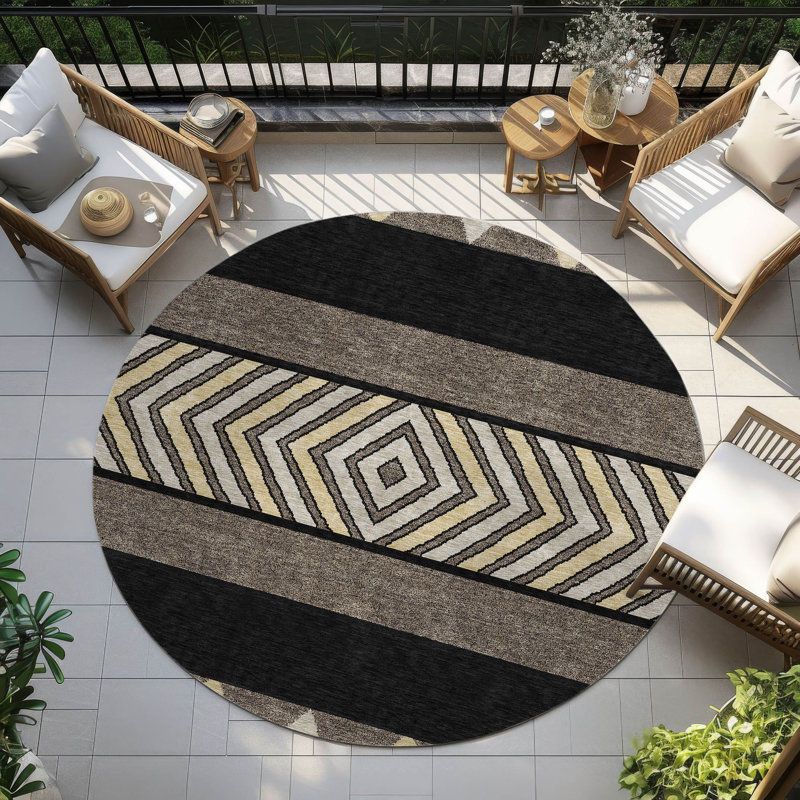  Chayden Area Rug with Non-Slip Backing, Round 8'