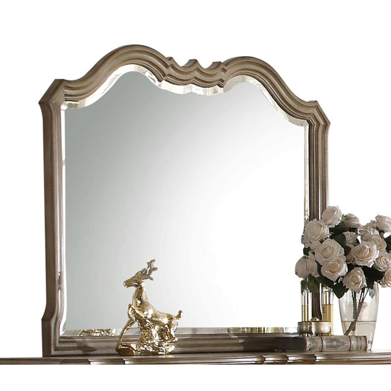 Miroir antique à finition taupe