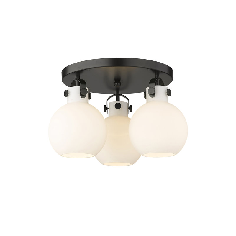 Slocomb Glass Semi Flush Mount, Matte White, Matte Black