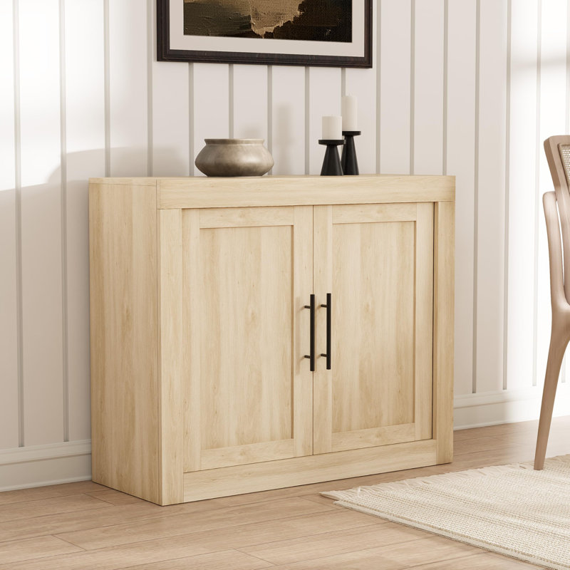 Buffet Farmhouse Modern à 2 ou 4 portes, console de rangement en bois, bar à café multifonctionnel