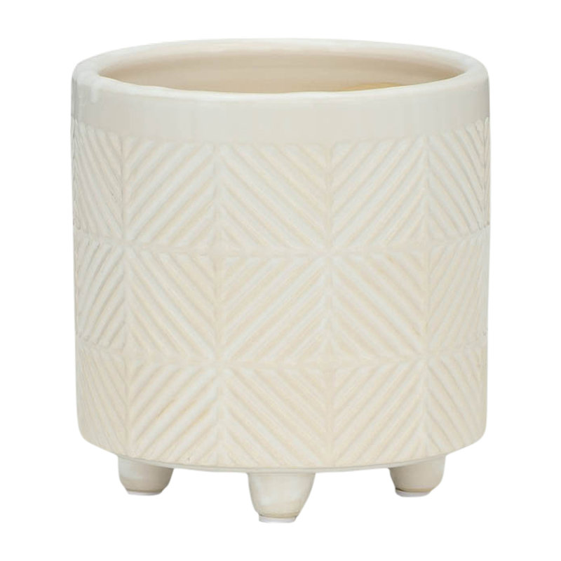 6/8" TEXTURED PLANTERS, SHINY WHITE