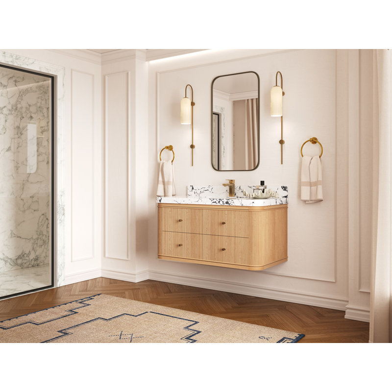Chêne flottant Hampton X P 22 po De salle de bain Quartz, Laiton Berkshire