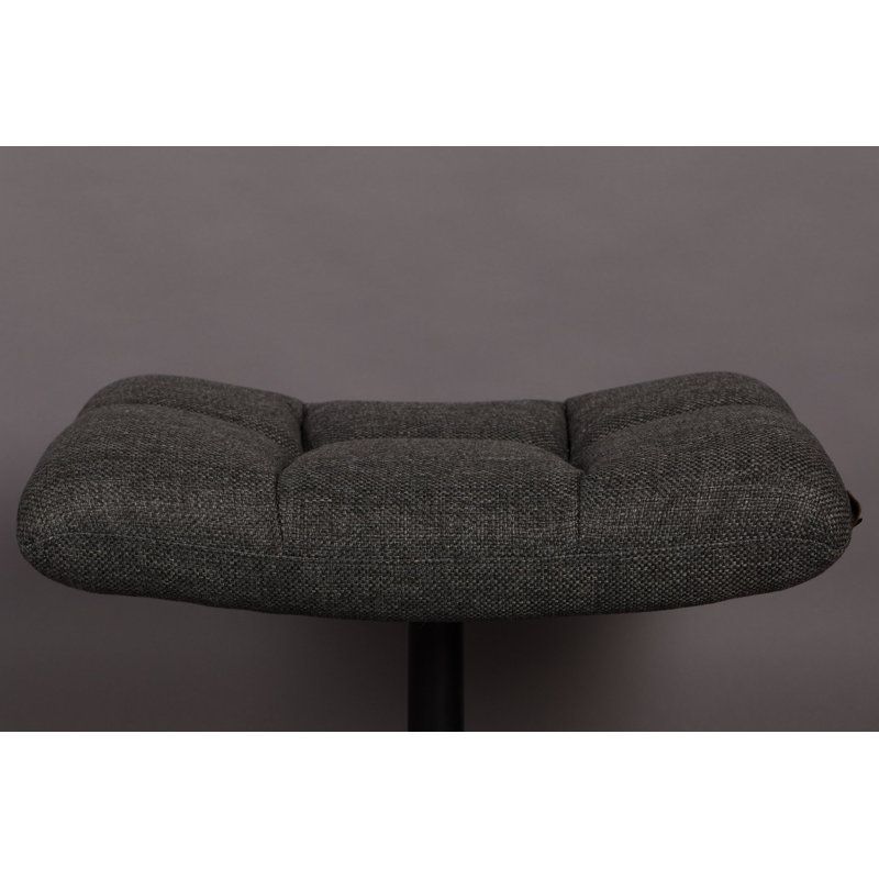 Bar Upholstered Ottoman, Black Polyester