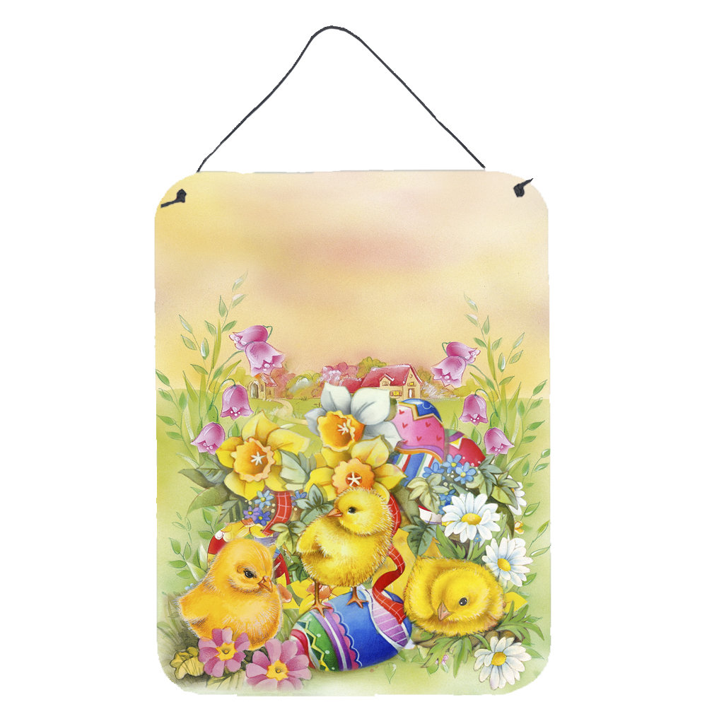 Easter Chicks and Eggs Painting Print Plaque Caroline's Treasures