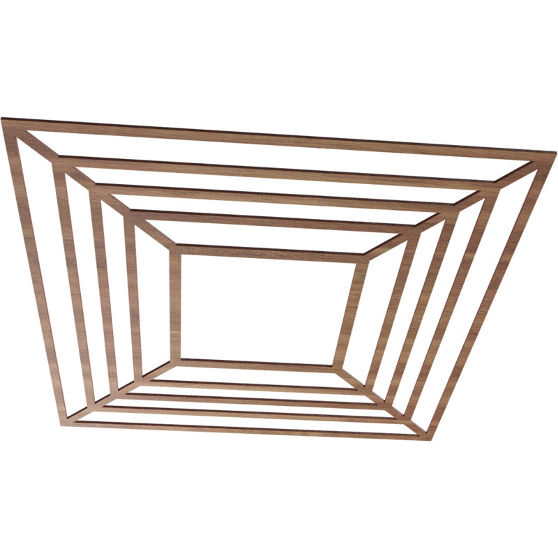 Médaillon de plafond en bois Raven, Noyer, H 36 po x l 36 po x P 0,38 po